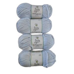Baby Bee Sweet Delight Twist Yarn Bare Blue Lot of 4 Skeins 226yd Soft